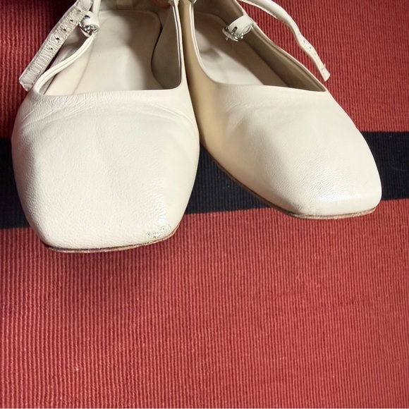 Aeyde Uma Leather Mary-Jane Flats in Creamy Napa - Picture 4 of 10